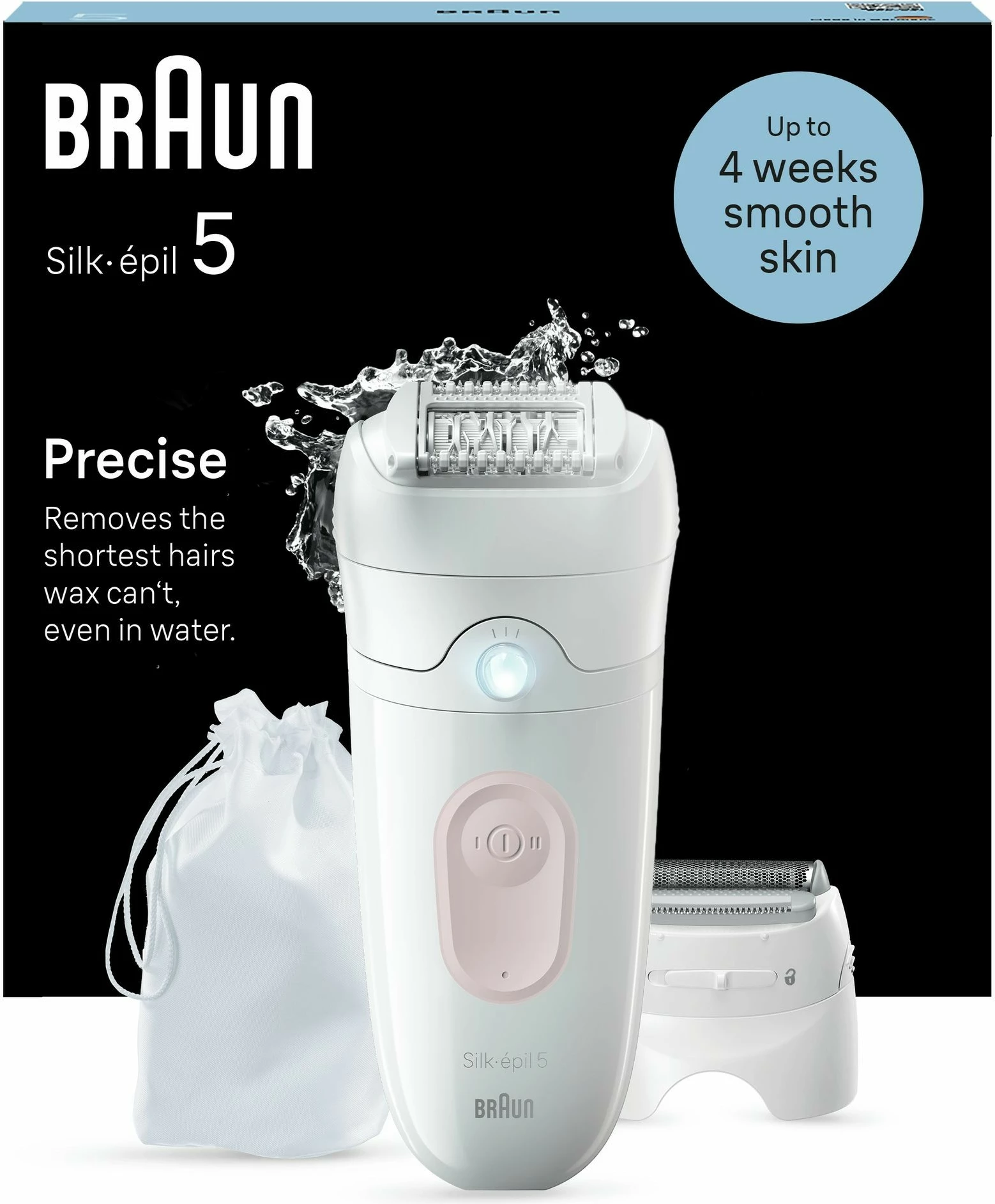 Epilator Braun Silk-épil 5 5-030, 28 pinceta, MicroGrip, 0.5 mm, pink, white