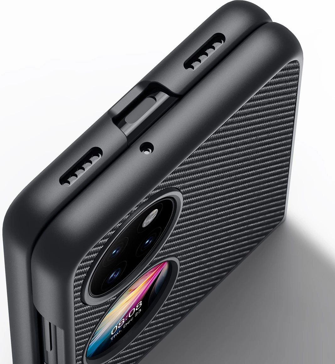 Mbështjellës Dux Ducis Fino për Huawei P50 Pocket, najlon, e zezë