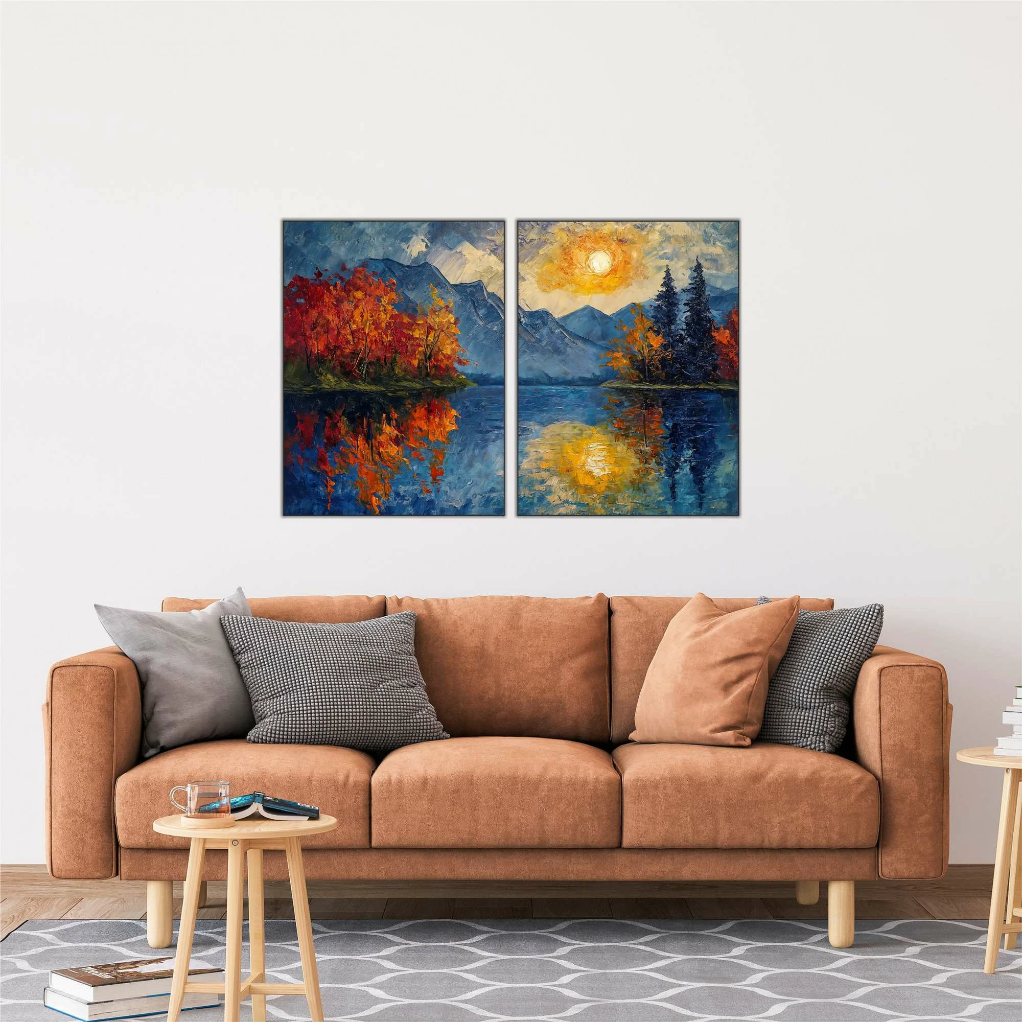 Pikturë dekorative MDF (2 copë), Wallity, shumëngjyrëshe, 60x80cm