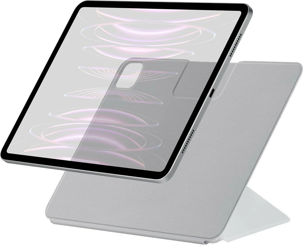 Mbështjellës për iPad Pitaka MagEZ Folio 2 për iPad Pro 12.9\" (2020-2022), magnetik me mbajtëse Apple Pencil, i bardhë