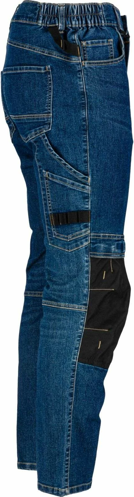 Pantallona xhins pune Lahti Pro L40550, slim fit stretch 280 g, madhësia M, të përforcuara, blu e errët