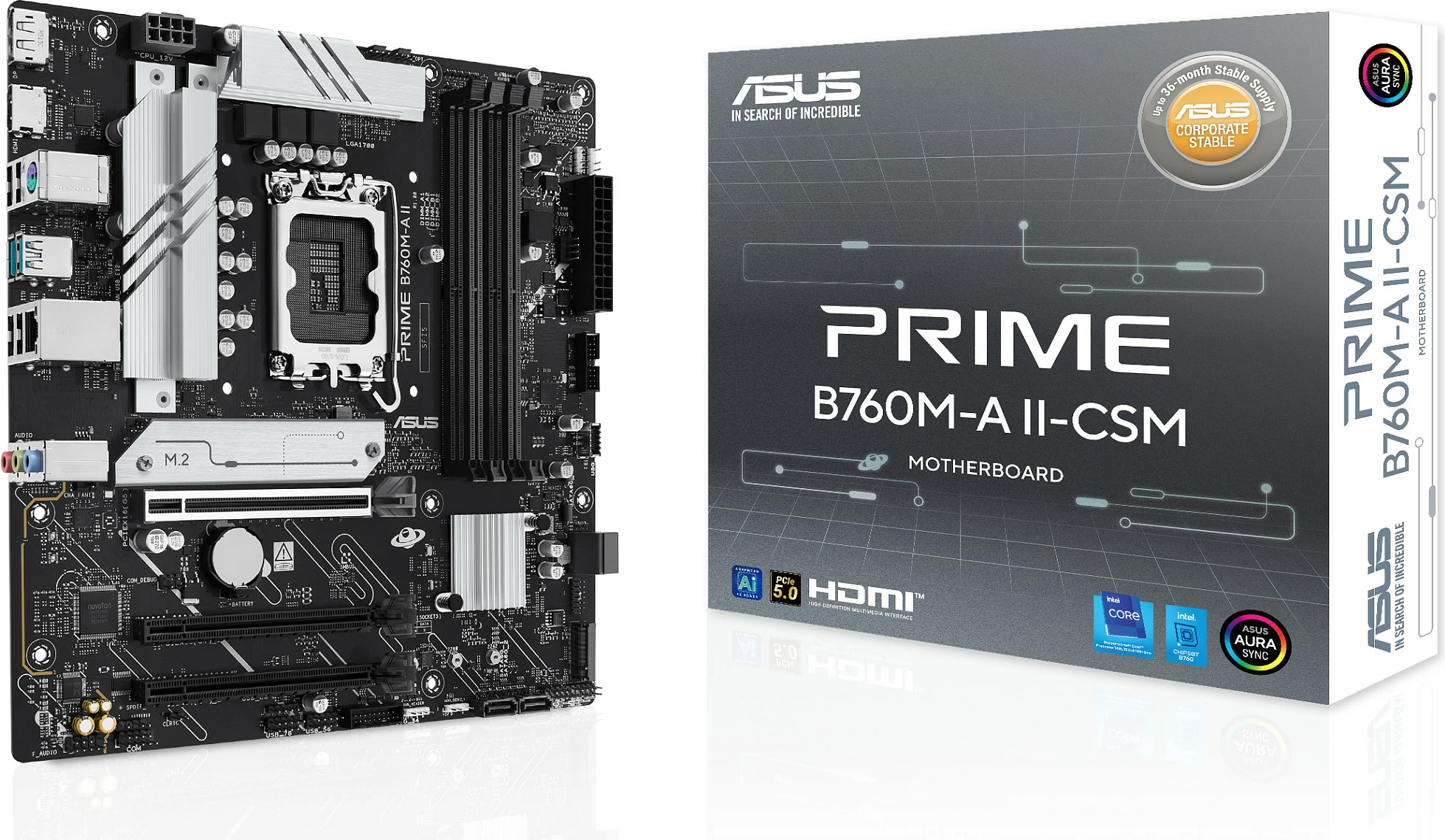 Pllakë amë ASUS PRIME B760M-A II-CSM, Intel B760, LGA 1700, DDR5, micro ATX