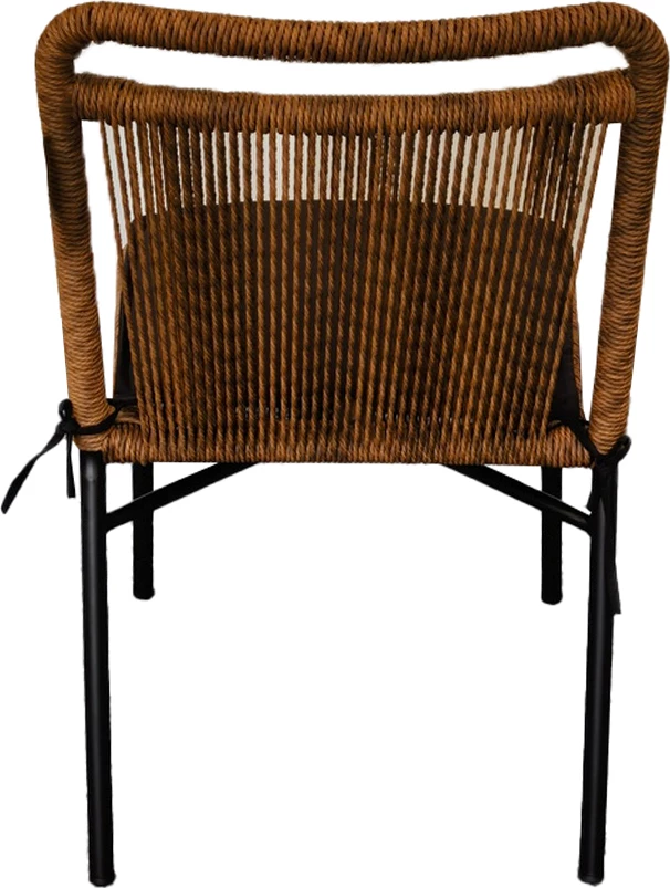 Karrige Hang, ratan sintetik natyral i errët, jastëk i zi, 48x61x83cm