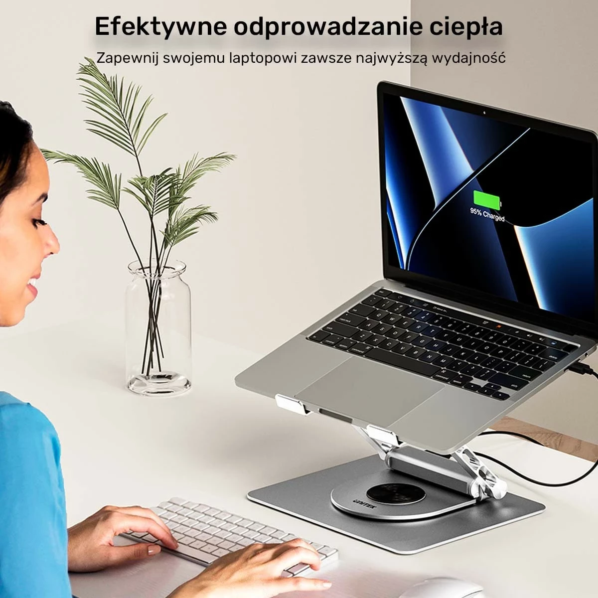 Podstavec laptop Unitek me hub USB-C HDMI 4K, gri