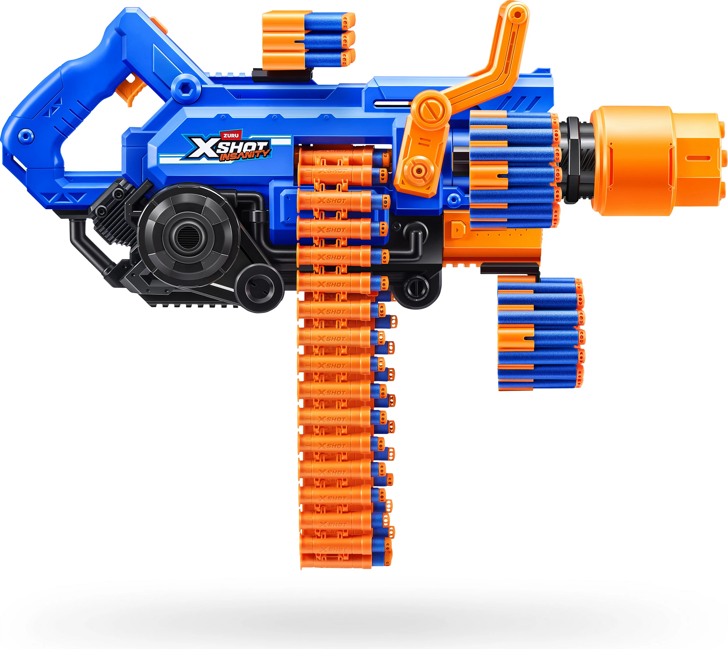 Blaster lodër ZURU XSHOT Insanity Smoking Barrel, 72 shigjeta, 30 m, me dritë/tym, i kaltër