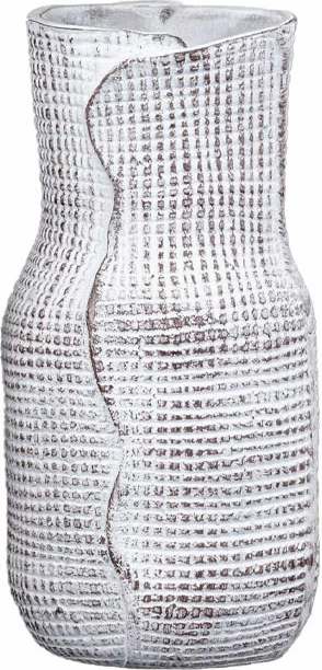 Vazo VEIL, alumin, e bardhë-kafe e errët, 13x13x25.5cm