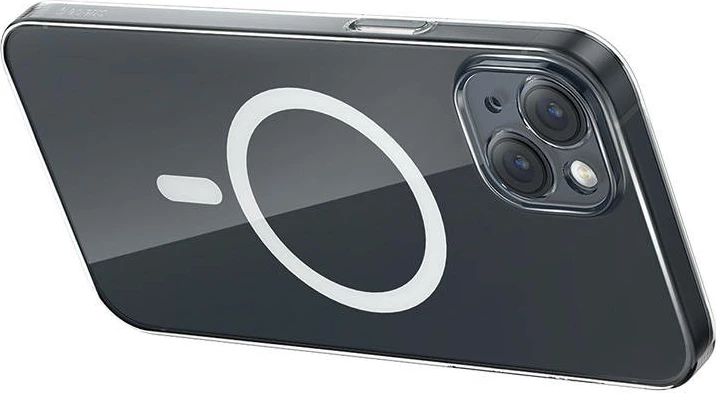 Mbështjellës Baseus Magnetic Crystal Clear për iPhone 13, transparent, me xham të temperuar dhe set pastrimi