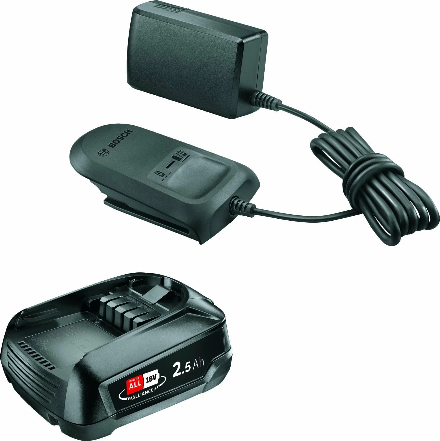 Set bateri 18V Bosch Starter Kit 2.5Ah me karikues AL 18V-20