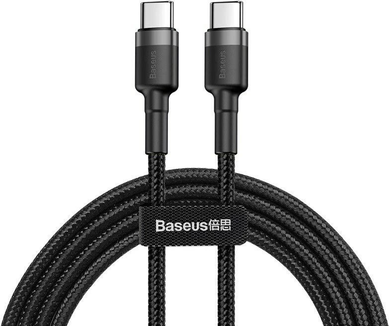 Kabllo USB-C Baseus Cafule CATKLF-GG1, 1m, 60W, e zezë/gri