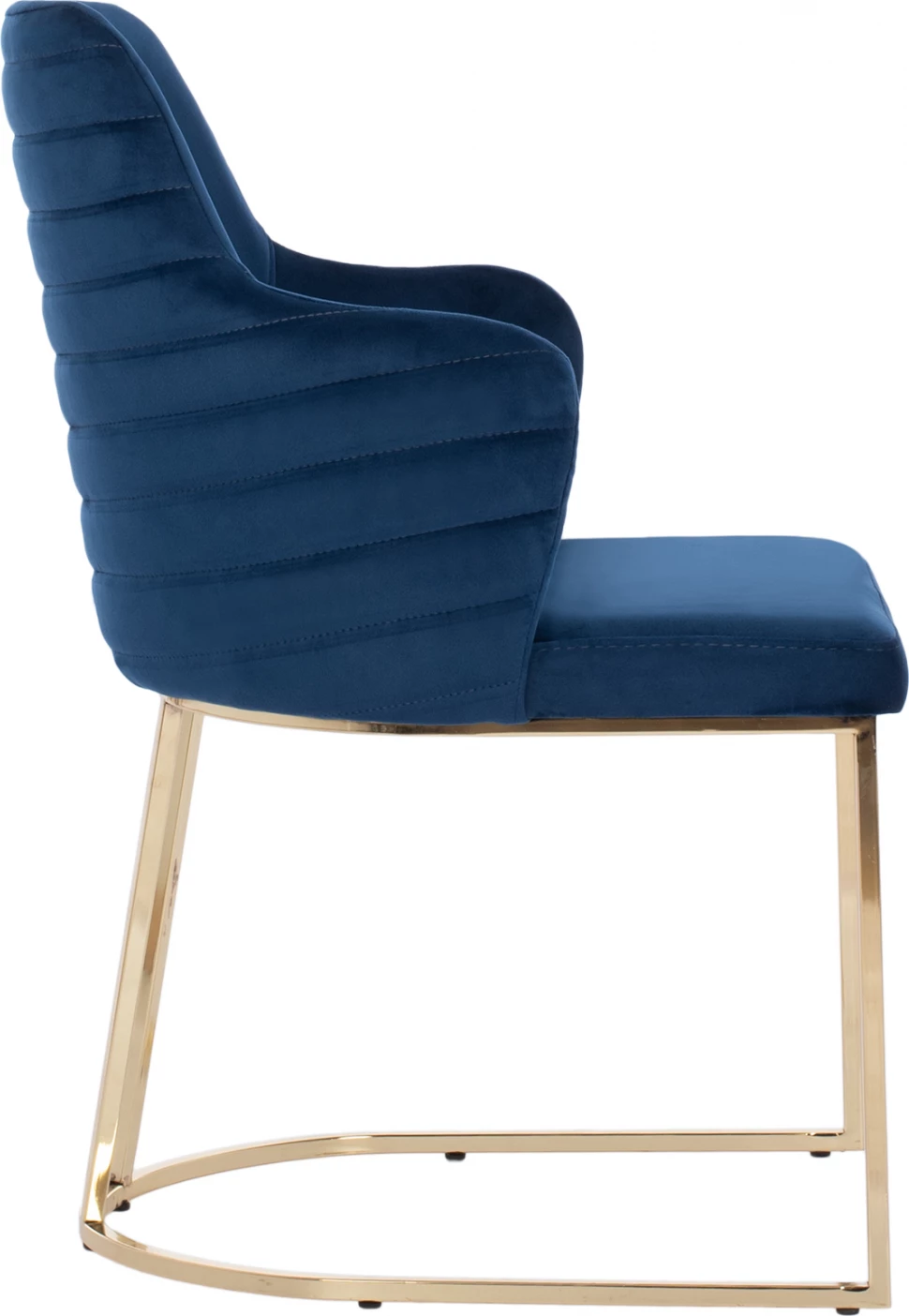 Karrige me krahë “SOLANA” FH9275.08 kadife blu me këmbë metali ngjyrë ari 54x63x87H cm., set prej 2 copë