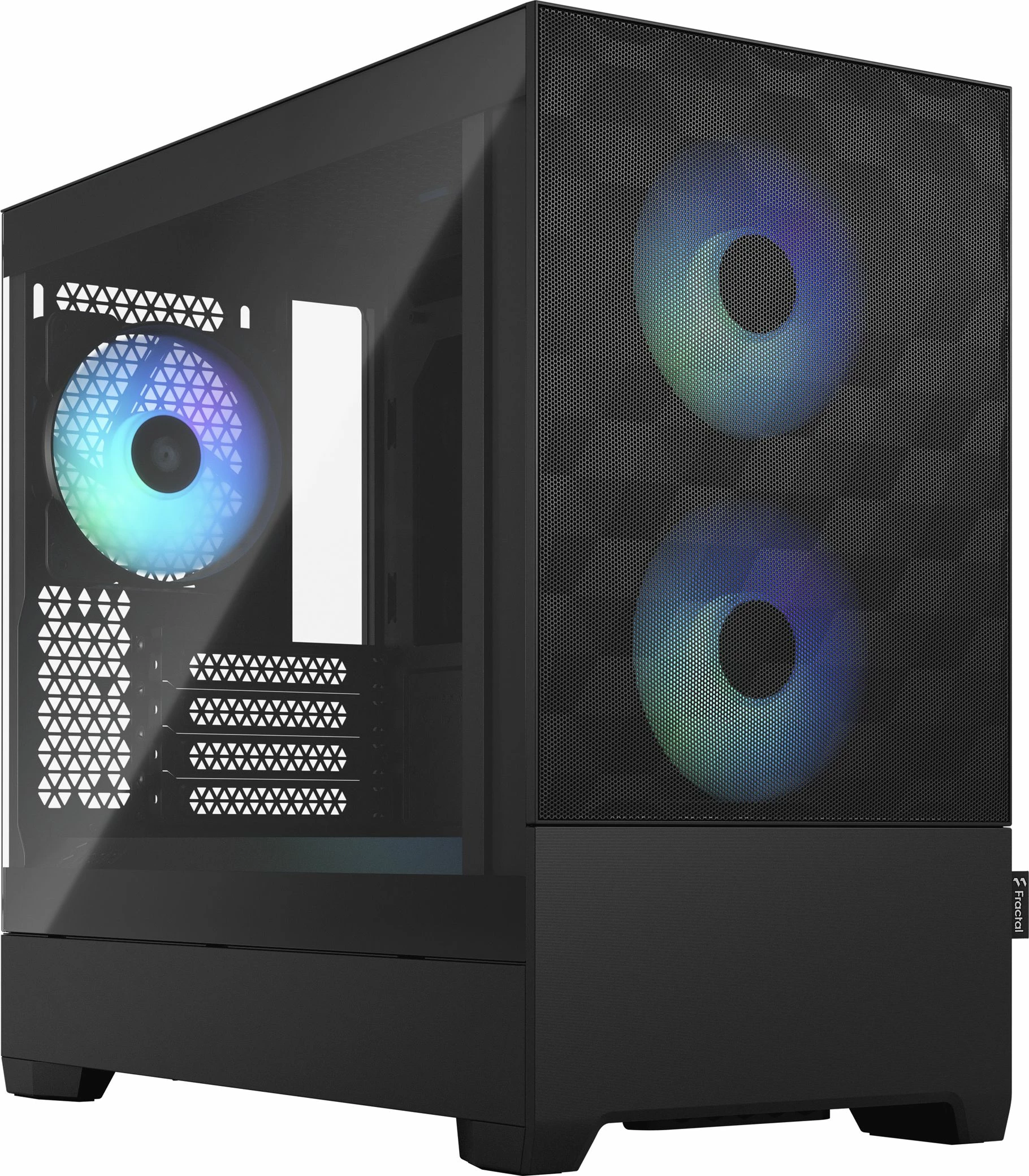 Kasë Fractal Design Pop Mini Air RGB FD-C-POR1M-06, Mini Tower, Micro-ATX/Mini-ITX, 3x120mm RGB, me dritare, e zezë