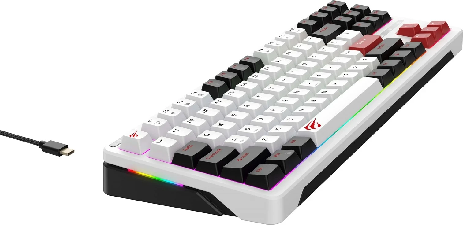 Tastierë gaming HAVIT KB902L, mekanike, RGB LED, e bardhë