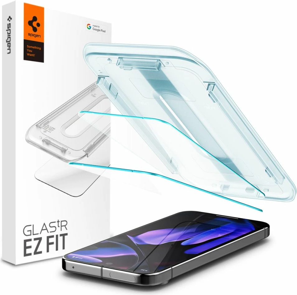 Xham i temperuar Spigen Glas.tR EZ Fit për Google Pixel 9 / 9 Pro, 2 copë