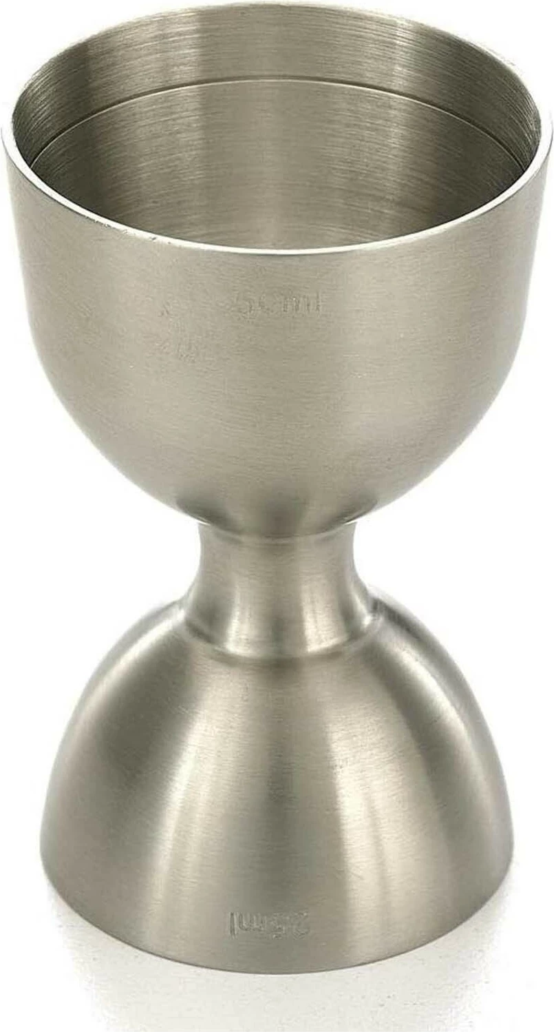 Jigger matës barmanësh, BarFly, 25/50 ml, inoks 18/8, buzë e drejtë, argjendtë/bakër antik