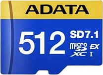 Kartelë memorje microSDXC ADATA Premier Extreme SD7.1, 512GB, U3/V30, 800MB/s, blu/verdhe