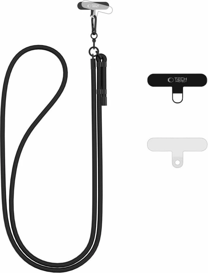 Rrip crossbody për celular Tech-Protect C1S, i zi, me 2 adaptera