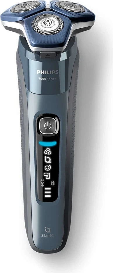 Makinë rroje Philips Series 7000 S7882/55, Wet & Dry, karikim i shpejtë, pod pastrimi & pouch, blu