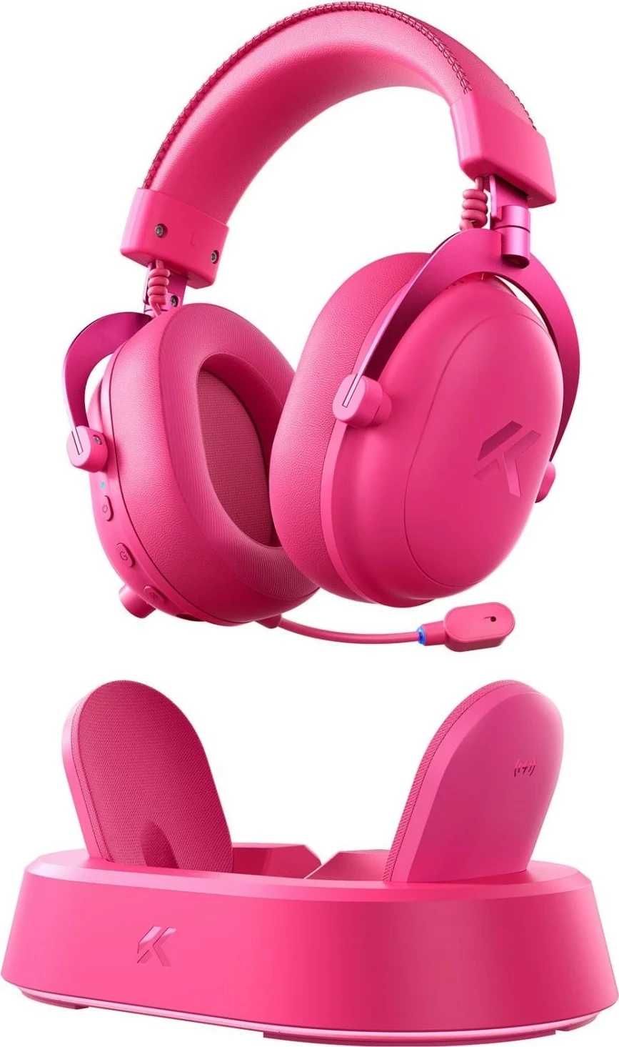 Kufje gaming Mchose V9 Turbo, wireless, 7.1, ANC, rozë