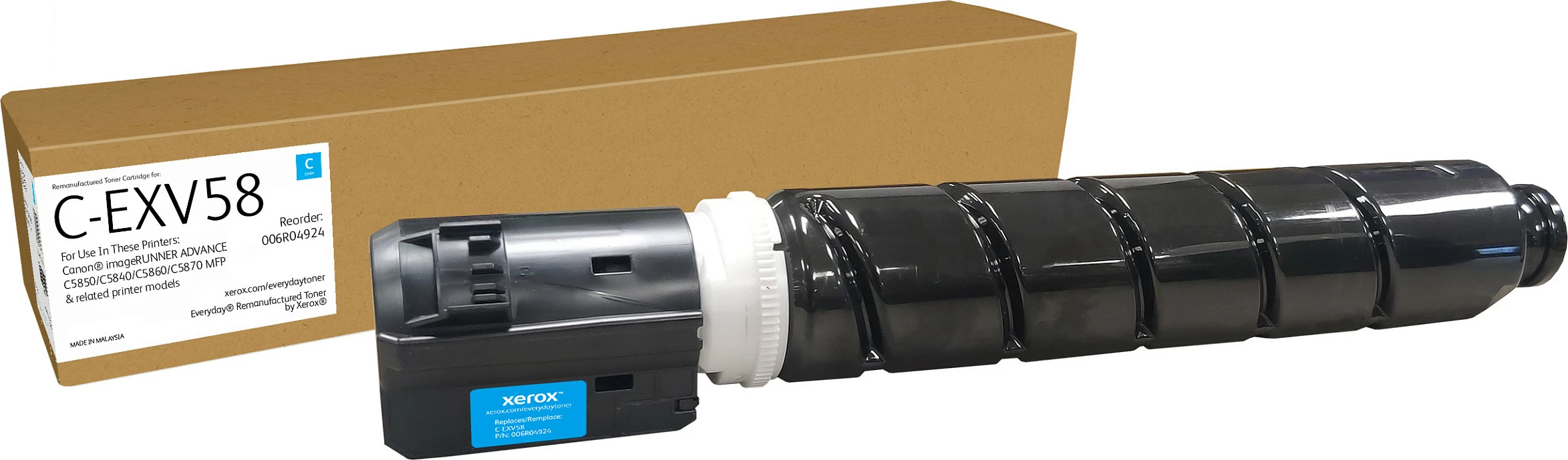 Toner Xerox Everyday C-EXV58 (3764C002AA), kapacitet standard, 60000 faqe, Cyan