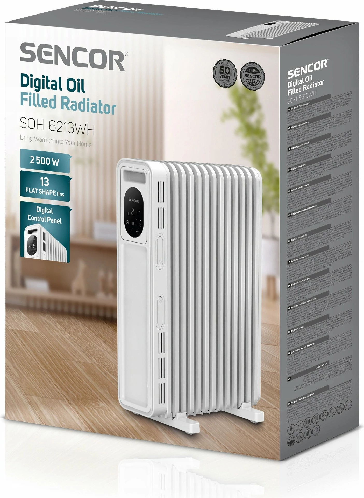 Ngrohës me vaj Sencor SOH 6213WH 2500 W 13 fletë, i bardhë