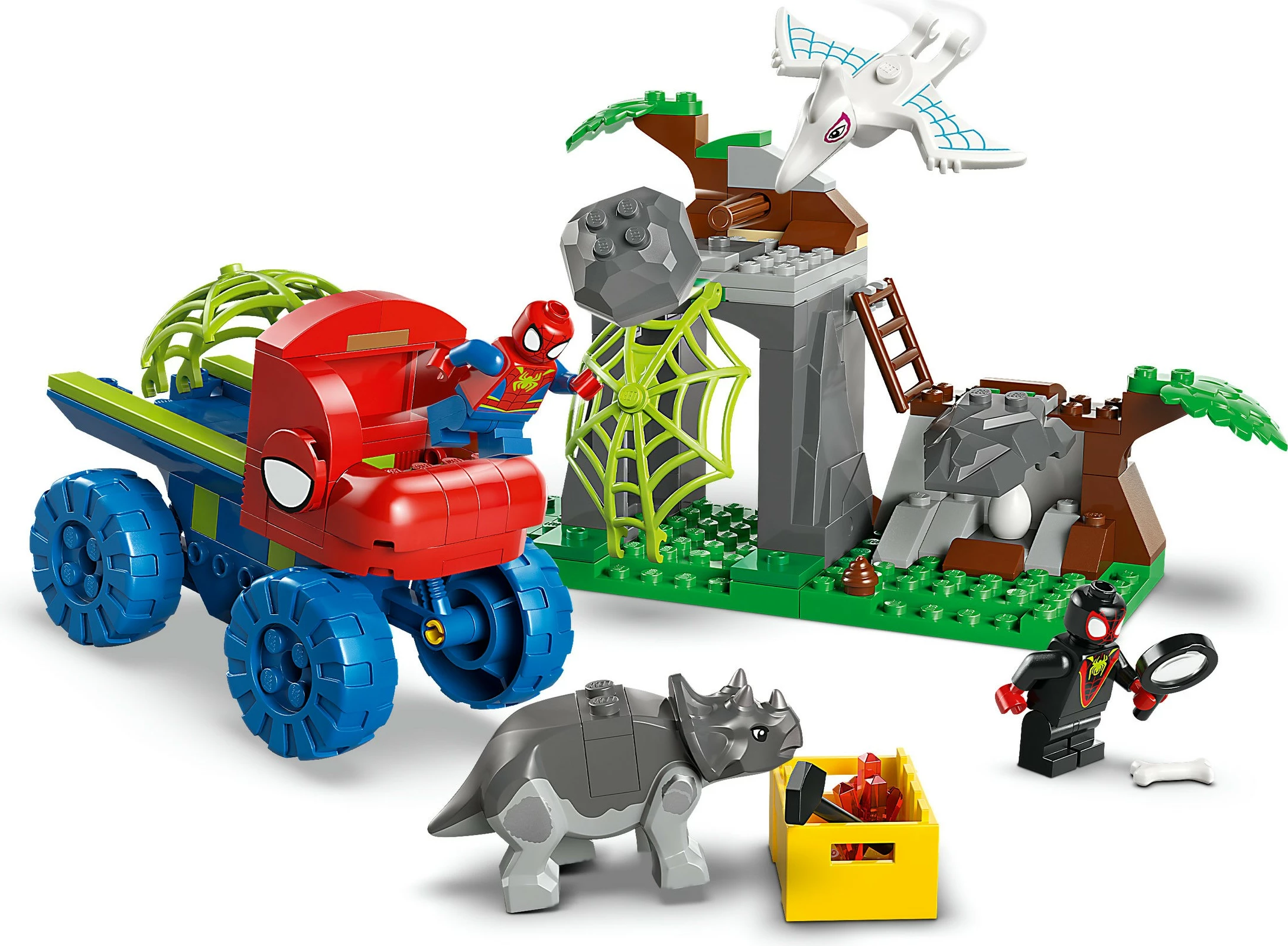Set ndërtimi LEGO Marvel 11199 Spidey’s Team Dino Crawler Rescue, 136 pjesë, shumëngjyrëshe