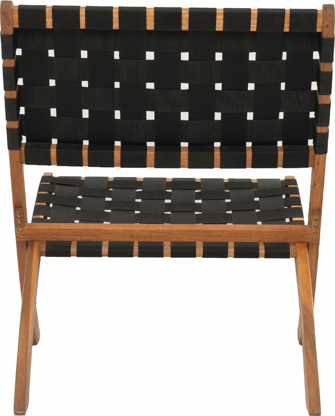 Karrige palosëse Hastag, dru akacie, rripa najloni të zinj, 78x60x72.5