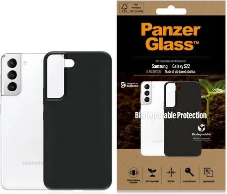 Mbështjellës PanzerGlass për Samsung Galaxy S22, i biodegradueshëm, i zi