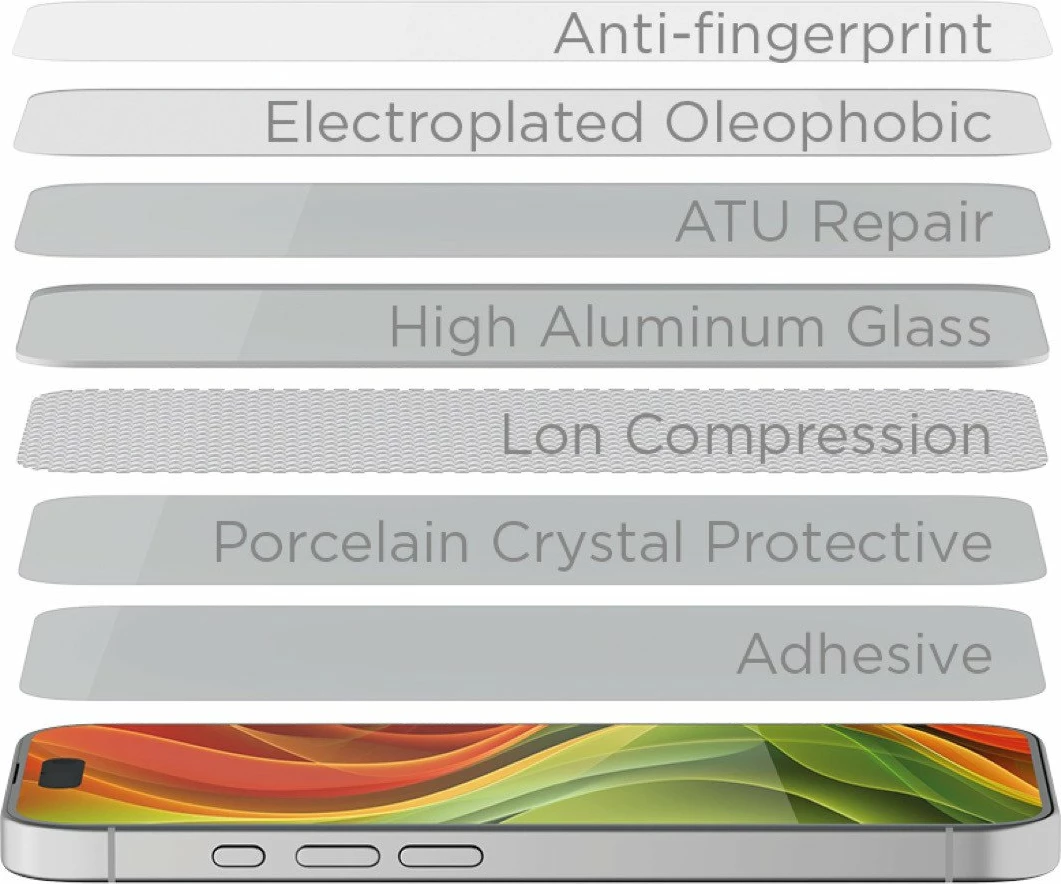 Mbrojtës ekrani Mobile Origin Screen Guard për iPhone 17 Pro Max, xham i kalitur 9H 0.33 mm, me aplikator, 2 copë