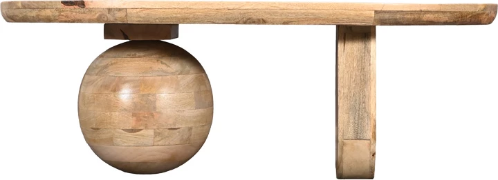 Tavolinë kafeje Kane, dru akacie i fortë, ngjyrë natyrale, 110x72x38cm