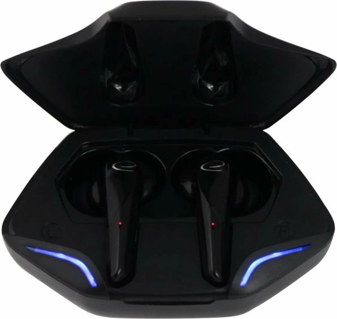 Kufje Esperanza EH231K TWS Bluetooth 5.0 me mikrofon, in-ear, me kasë karikimi 300mAh, të zeza, me kabllo USB-C 25cm