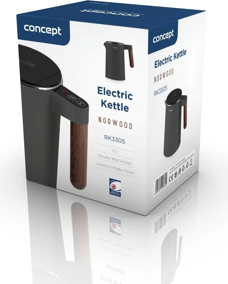 Ibrik elektrik Concept RK3305 Norwood, 1.5L, Gri e errët