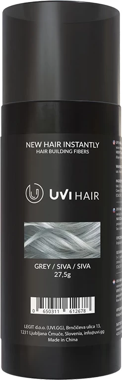 Fibra për flokë UVI Hair 27.5 g, deri 50 përdorime, gri