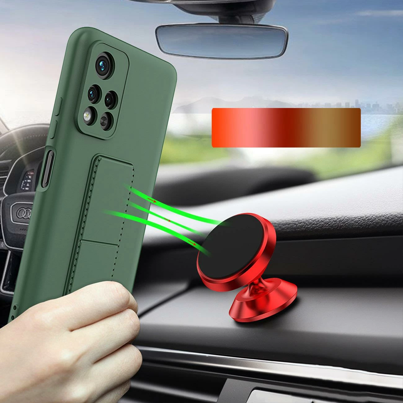 Mbështjellës Wozinsky Kickstand Case për Xiaomi Redmi 10, silikon, i kuq