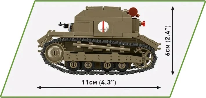 Set blloqesh Tankette TK-3 Cobi Klocki, 323 pjesë, me figurë, Jeshile