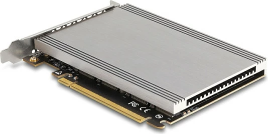 Kartelë zgjerimi PCIe DeLOCK PCIe 4.0 x16 në 4x M.2 NVMe (Key M) me heatsink, 2230/2242/2260/2280, Black/Metallic