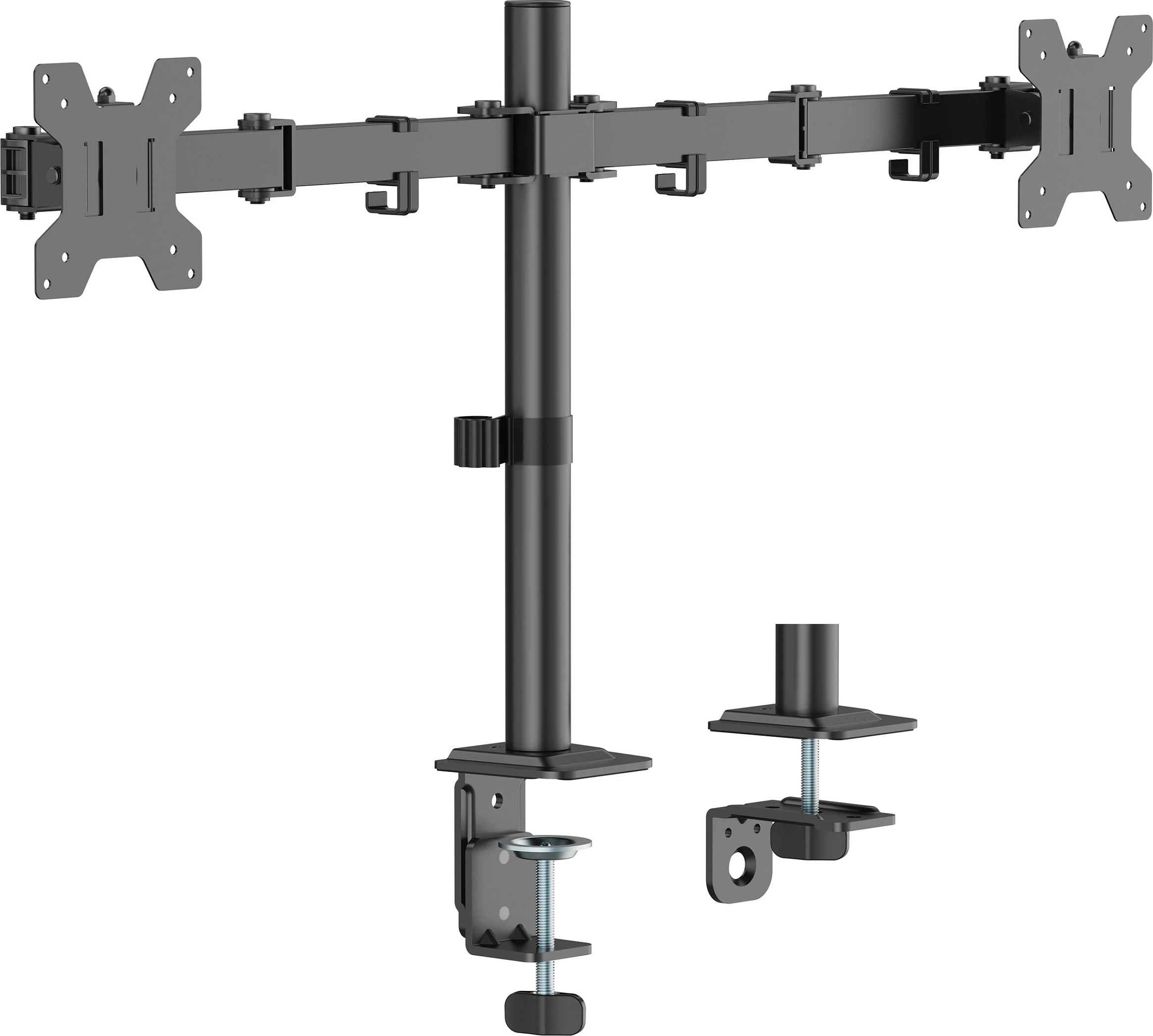 Mbajtëse tavoline për 2 monitorë Equip 17"-32", VESA 75x75/100x100, 360°, 2x10kg, e zezë