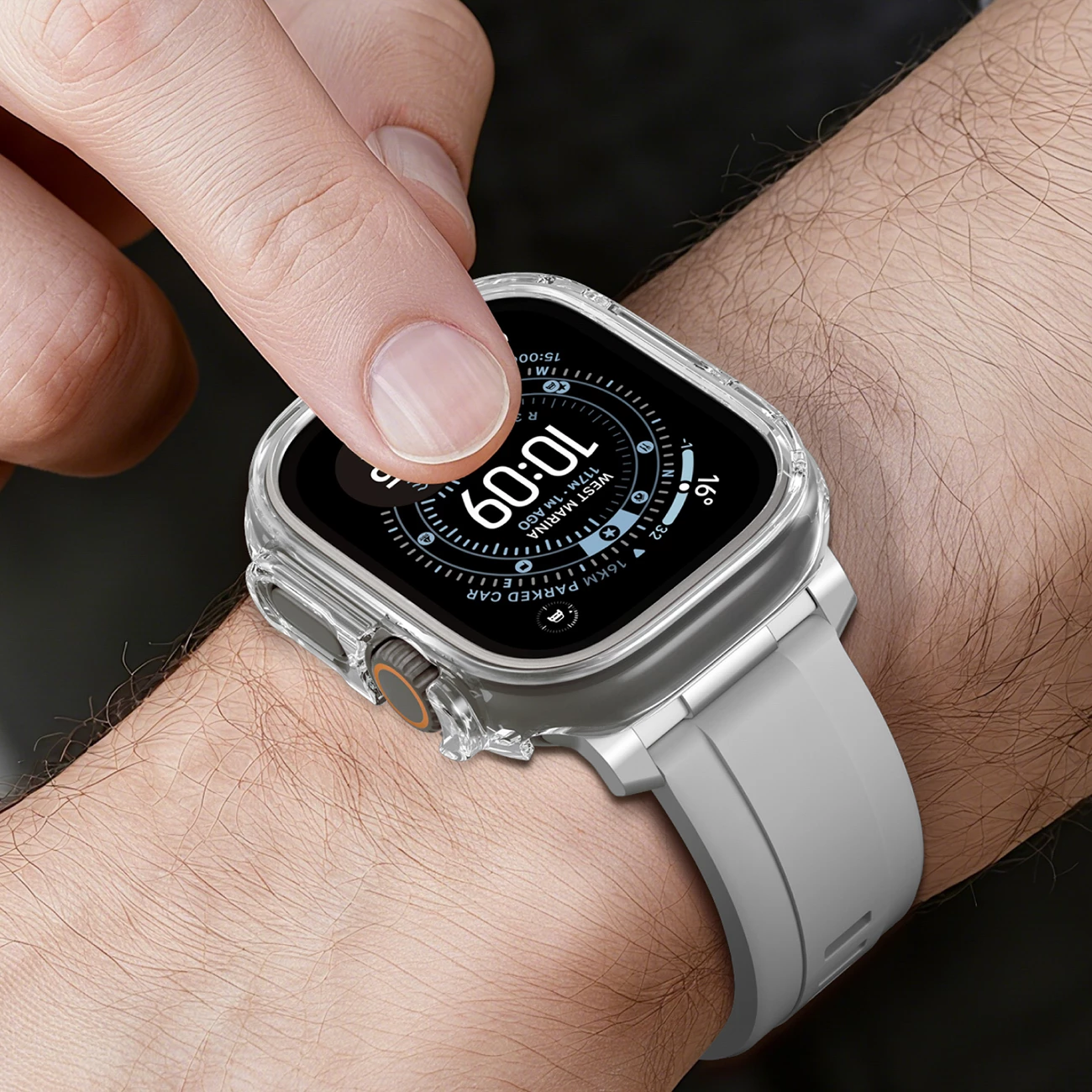 Mbështjellës mbrojtës për smartwatch, AmazingThing Minimal, për Apple Watch Ultra 3 49 mm, transparent