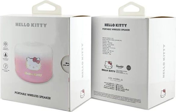 Altoparlant Bluetooth Hello Kitty Electroplate Gradient, 3W, 800mAh, Rozë
