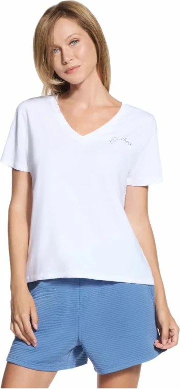 Maicë Skechers Signature V-Neck Tee TP167, e bardhë
