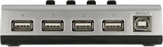 Switch USB 2.0 DeLOCK 1x USB-B në 4x USB-A, manual bidireksional, zi/argjend