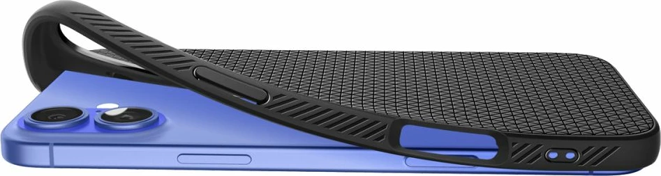 Mbështjellës, Spigen Liquid Air, për iPhone 16 Plus, TPU i hollë me kapje të mirë, i zi 8