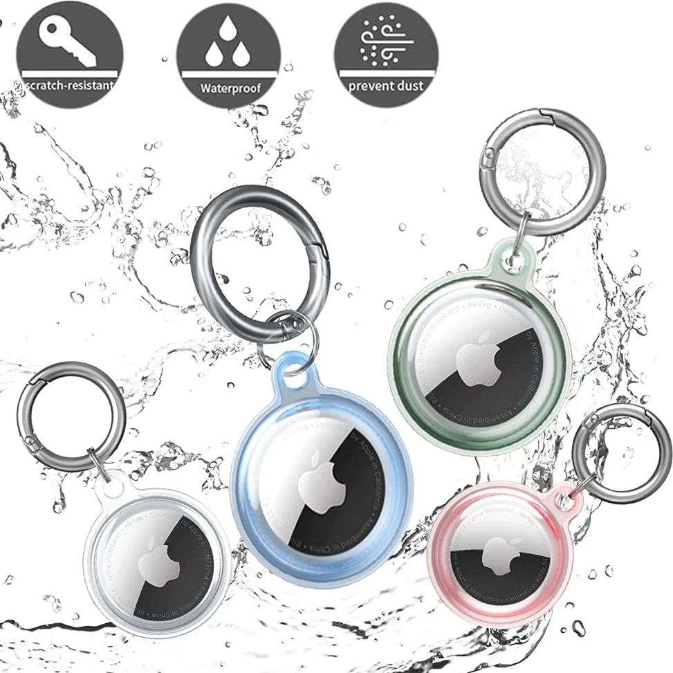 Mbështjellës për AirTag Hurtel WAT-05-0Y1S, set 4 copë, transparent, gjelbër, kaltër, rozë