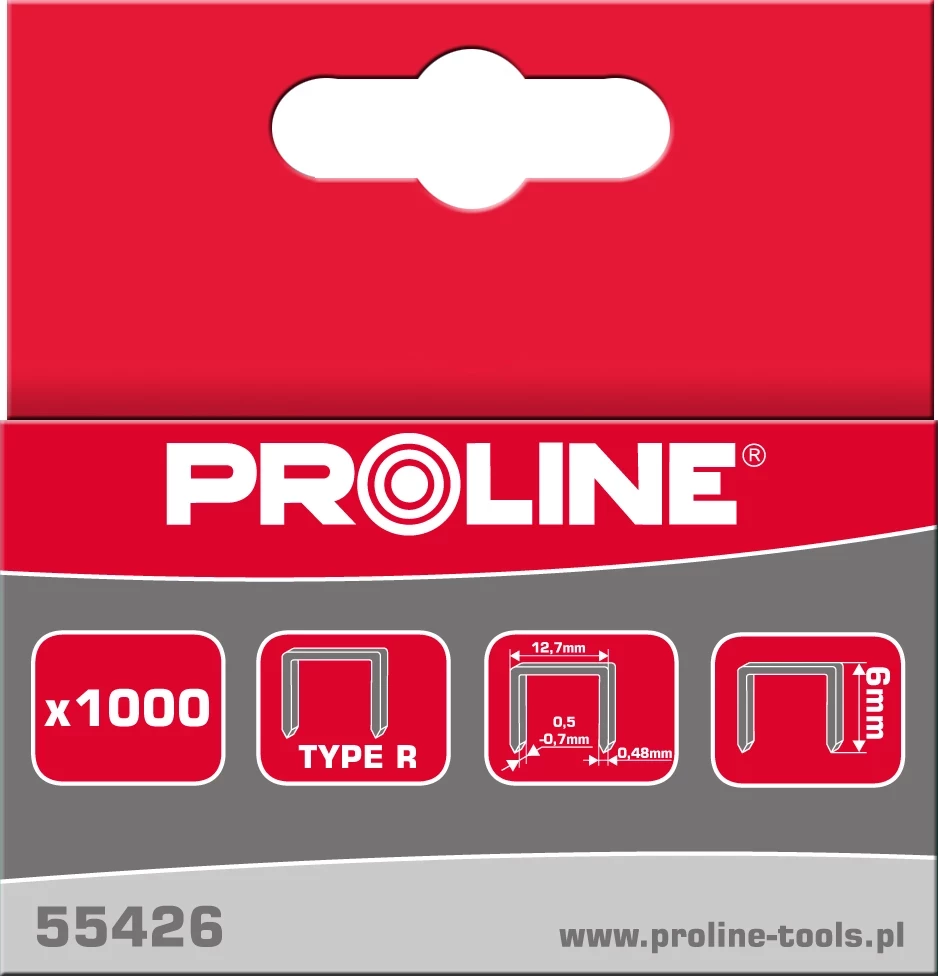 Sponka për stapler Proline 55426 R/50 6 mm 12.7×0.7 mm, paketim 1000 copë