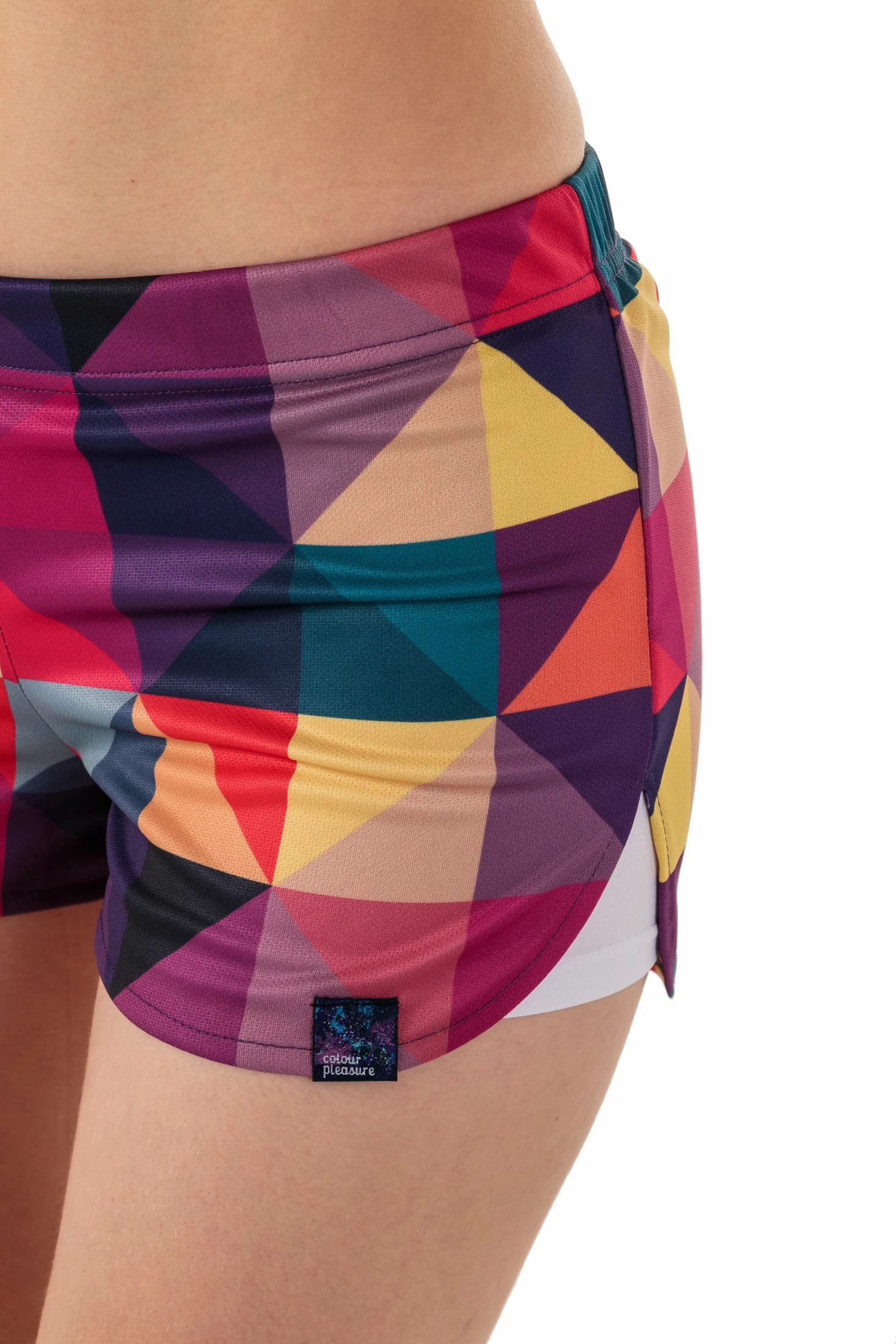Shorce sportive për gra Colour Pleasure CP-020, XS-S, purple-yellow