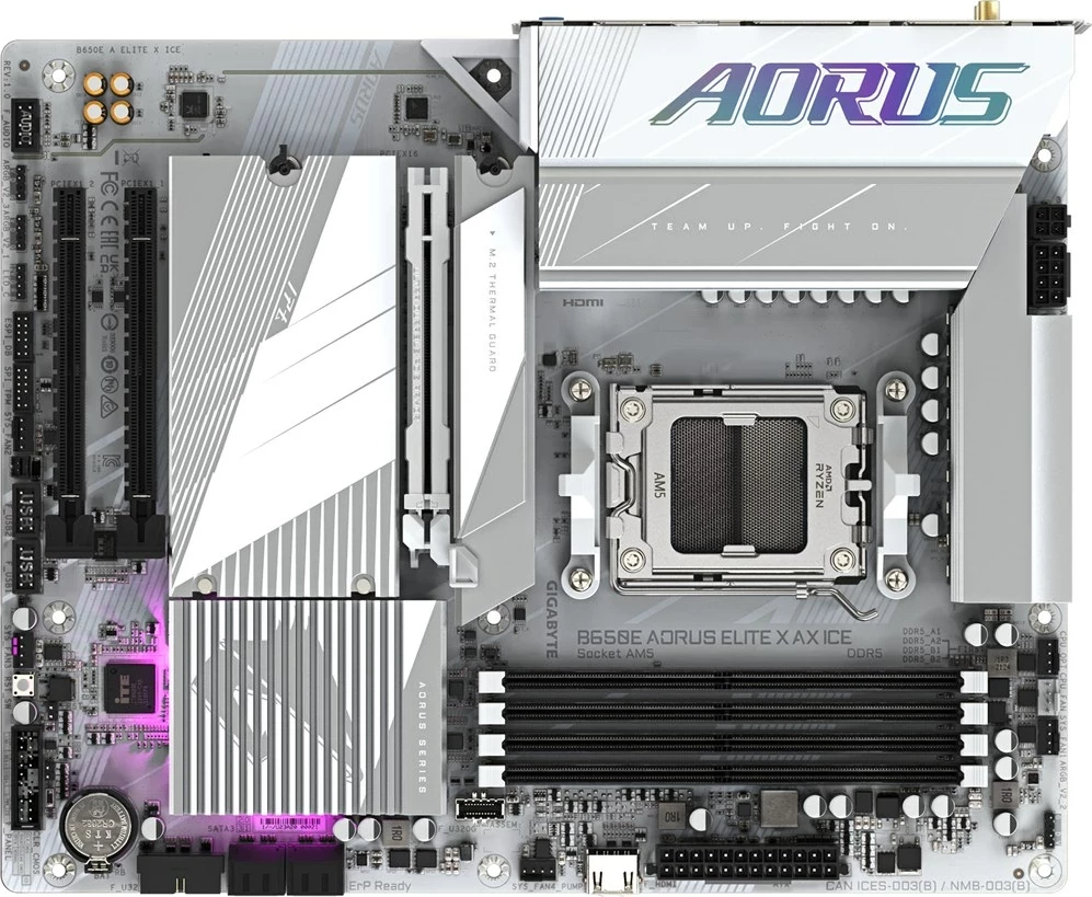 Pllakë amë Gigabyte B650E AORUS ELITE X AX ICE, Socket AM5, ATX, Bardhë