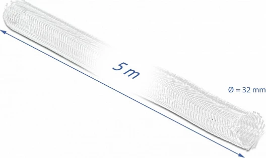 Mbështjellës i thurur për kabllo DeLOCK 5m x 32mm, me Velcro, i bardhë
