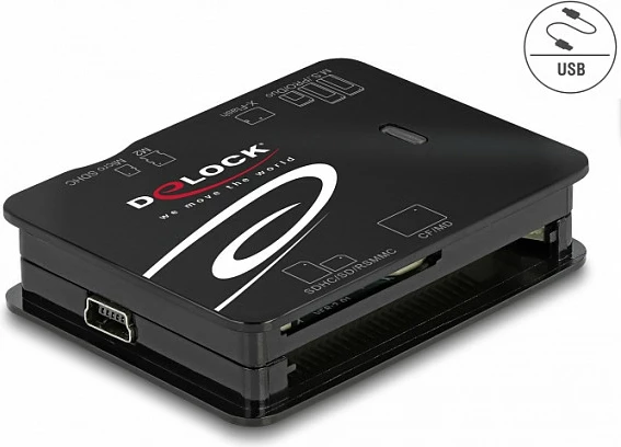Card reader DeLOCK USB 2.0, 6 slote, CF/SD/microSD/MS/xD, 480 Mbit/s, i zi