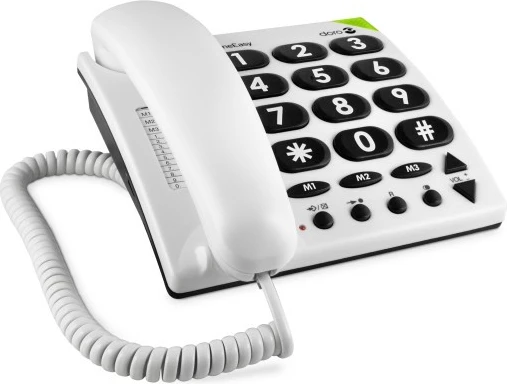 Telefon analog Doro PhoneEasy 311c, Butona të mëdhenj, Bardhë