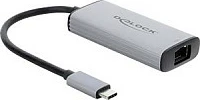 Adapter rrjeti USB Type-C DeLOCK, 10 Gigabit LAN, 1x RJ45, argjend