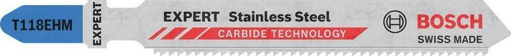Tehe sharrë për jigsaw Bosch EXPERT T118EHM, për inox/çelik, T-shank, 3 copë